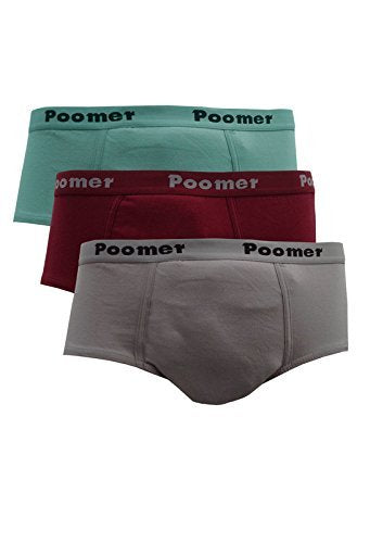 Poomer  Men's Cotton Brief (Pack of 3) Franco Brief Multicolor