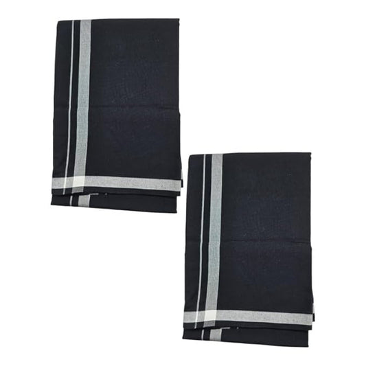 Men Linen Cotton Traditional, Dhoti with Towel (Free Size) | Iyyapan Sami lungi | Combo of Dhoti and Towel for Men