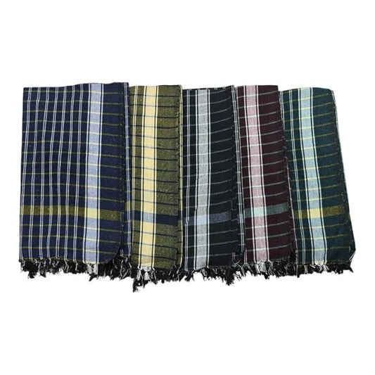 Bath Cotton Towels | Light Weight Checks Style Bath Towels for Men | (30 X 60 CM, Large Size) Soft, Absorbent & Checks Pattern Towels (Pack of 5, Multicolor)