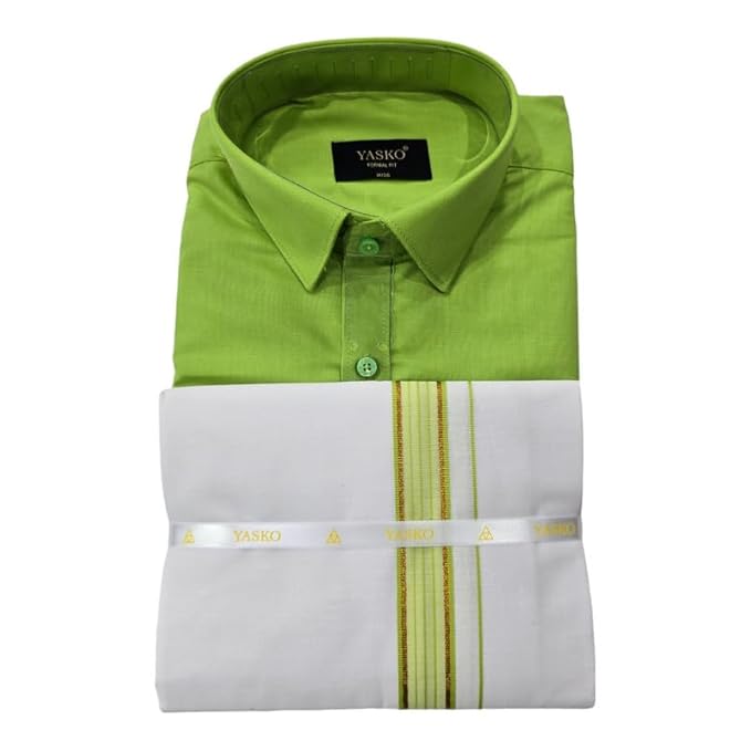 Combo of Shirt and Dhoti | Traditional Wedding Set for Men | Half Sleeve Dhoti Shirt Set