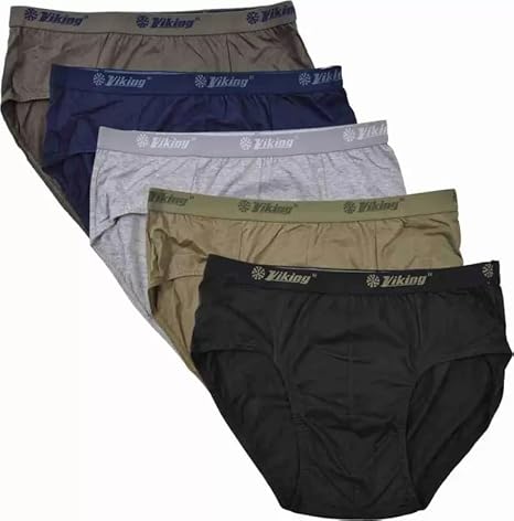 VIKING  Mens' Cotton Brief (Outer Elastic Miki) (Pack of 3) Assorted Colour