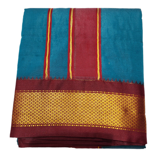 South Indian Art Silk Dhoti, Traditional dhoti Towel Set, 4 Meter Dhoti 2.25 Meter