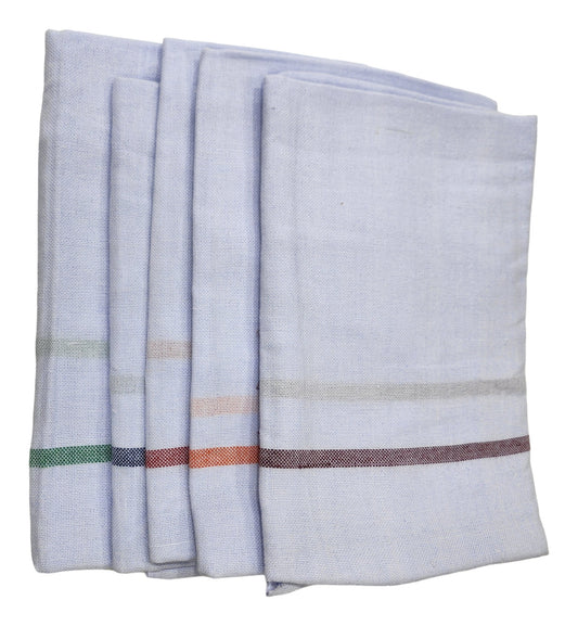 Kerala Traditional Cotton Bath Towel/Thorthu | Kerala Thorth End Stitched | White Bath Towel