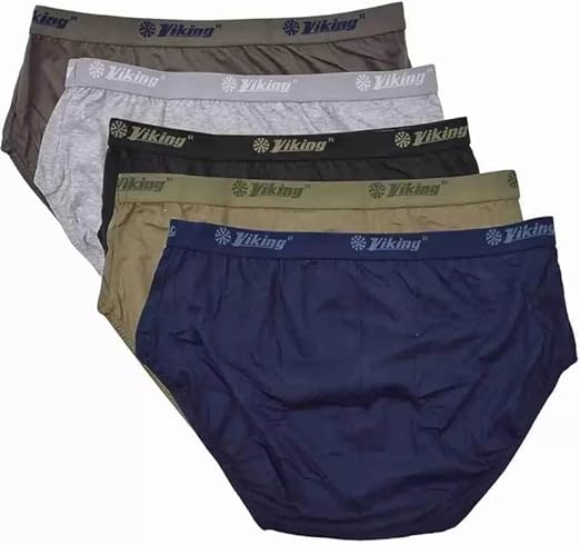 VIKING  Mens' Cotton Brief (Outer Elastic Miki) (Pack of 3) Assorted Colour