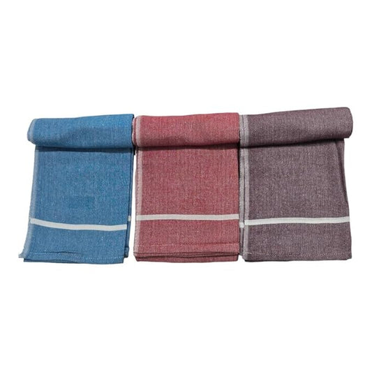 Kerala Traditional Cotton Bath Towel/Thorthu | Light Weight Kerala Thorth & Stitched Towels for Men | (30 X 65 CM, Large Size) Plain Pattern Towels