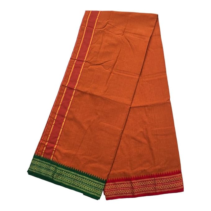 Men's Pure Cotton Colorful Single Dhoti - 2 MTR | SPL Padayappa (Mayilkan) Jari Border Single Dhoti | 4 Mulam Angavastam | Towel Set