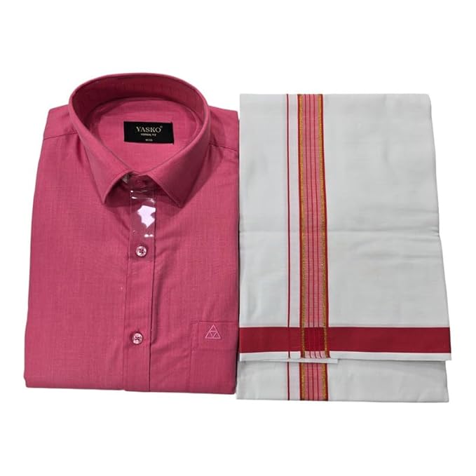 Combo of Shirt and Dhoti | Traditional Wedding Set for Men | Half Sleeve Dhoti Shirt Set