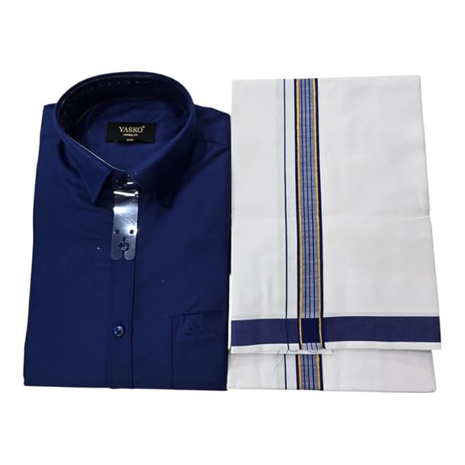 Combo of Shirt and Dhoti | Traditional Wedding Set for Men | Half Sleeve Dhoti Shirt Set