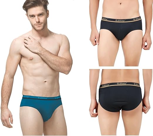 VIKING  Mens' Cotton Brief (Outer Elastic Miki) (Pack of 3) Assorted Colour