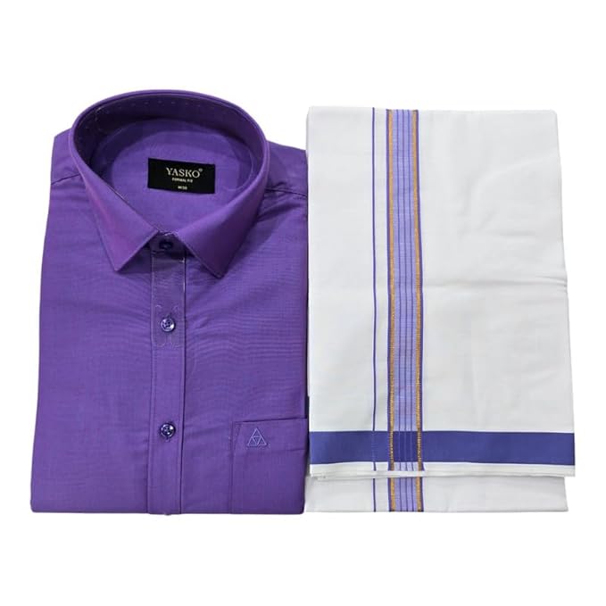 Combo of Shirt and Dhoti | Traditional Wedding Set for Men  | Full Sleeve Dhoti Shirt Set