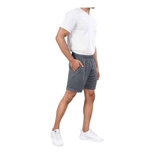 Men's Runner Cotton Rich Regular Fit Solid Shorts with Side Pockets | Short Pant with One Side Zipper Pocket | Perfect for Workout, Running, Yoga & Sports Short