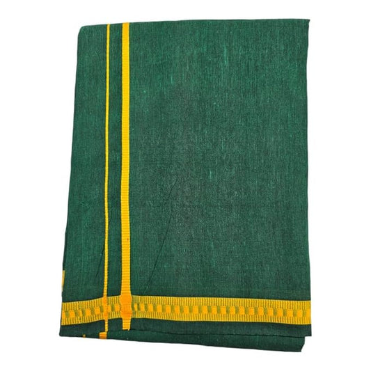 Men’s Poly Cotton Single Colour Casual Style Thalapathi Border Dhoti’s for Men’s/Fine Quality Single Dhoti’s for Men | Pooja Wear Dhoti