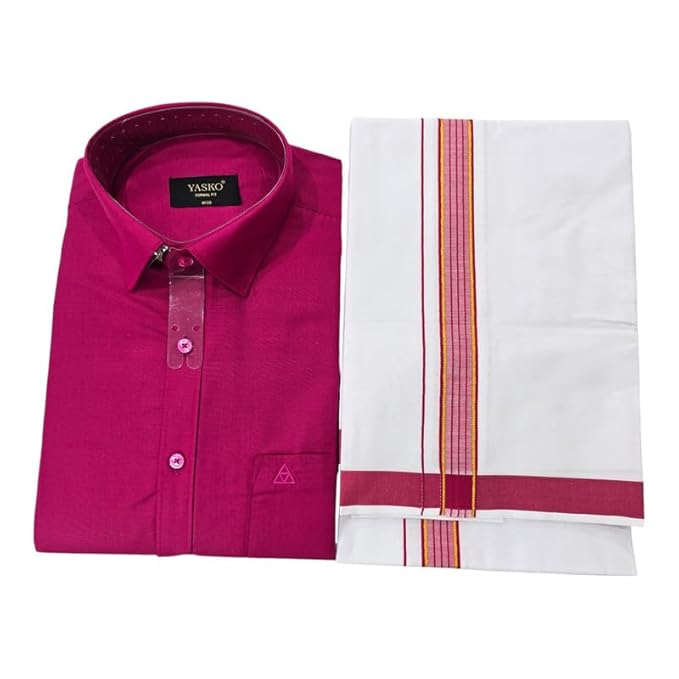 Combo of Shirt and Dhoti | Traditional Wedding Set for Men  | Full Sleeve Dhoti Shirt Set