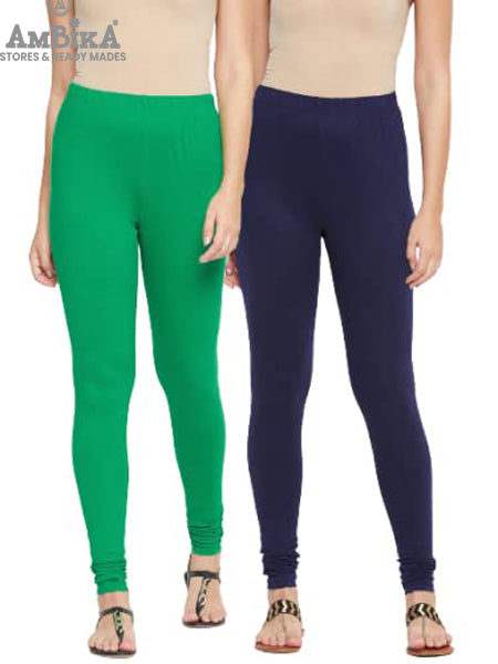 Buy Ktdd Trading Women Green,Blue Printed Cotton Pack of 2 Jeggings (26)  Online at Best Prices in India - JioMart.