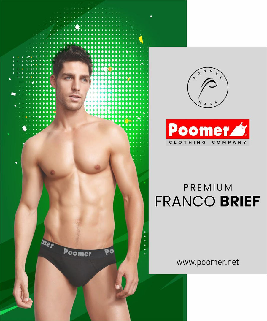 Buy Poomer Men's Cotton Franco Brief IE(5s Pack 'M' Size=85 Cms) Assorted  Colours at