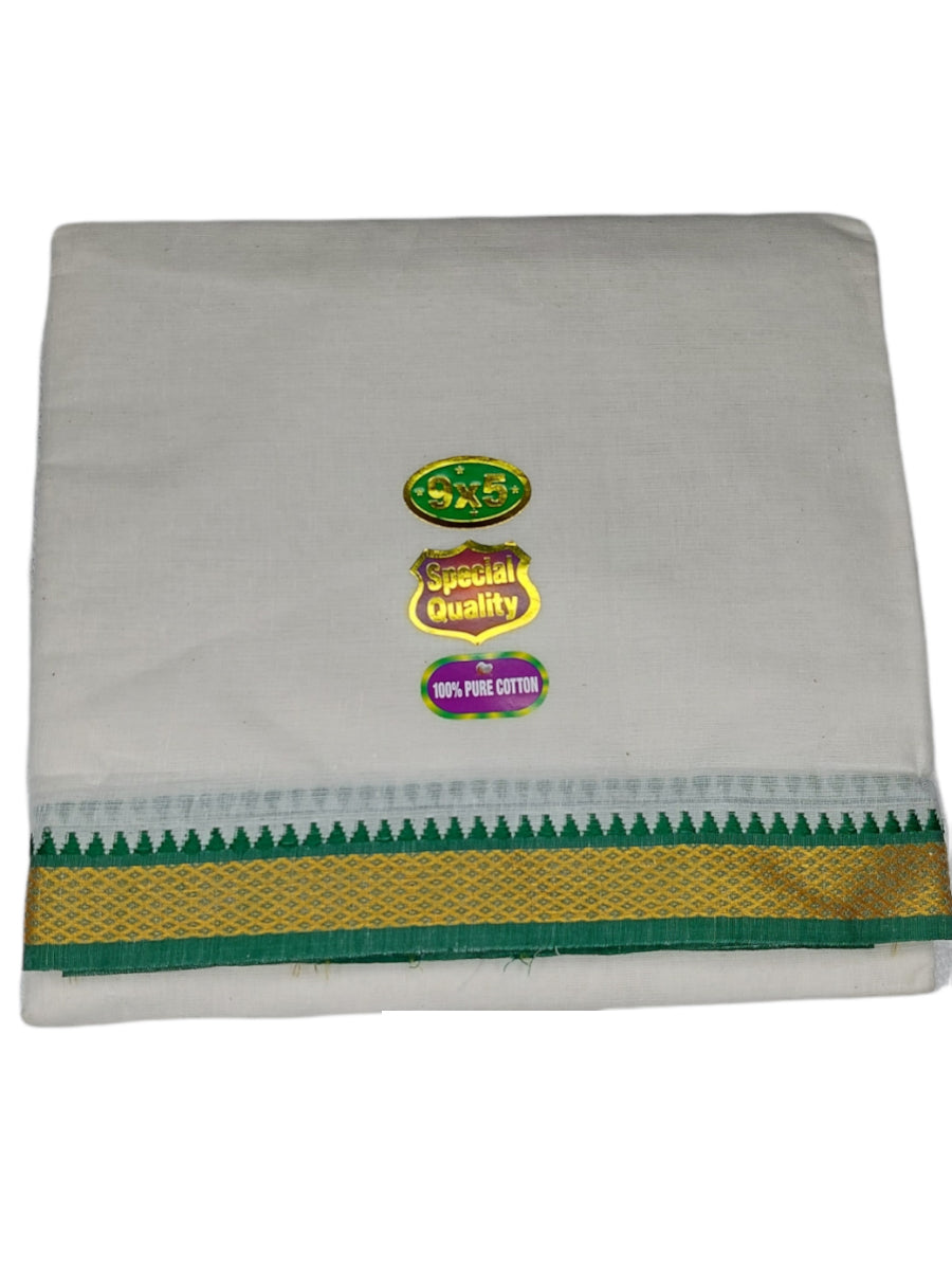 Cotton Unbleached Off-White Dhoti | South Indian Cotton Dhoti Mayil Kan Vesti [9X5]