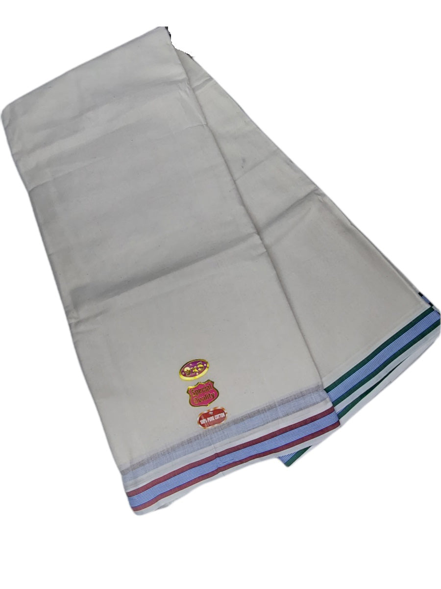 Cotton Mens Panjakejam Dhoti & Towel set [9 * 5] Unbleached Cotton Dhoti + Towel set